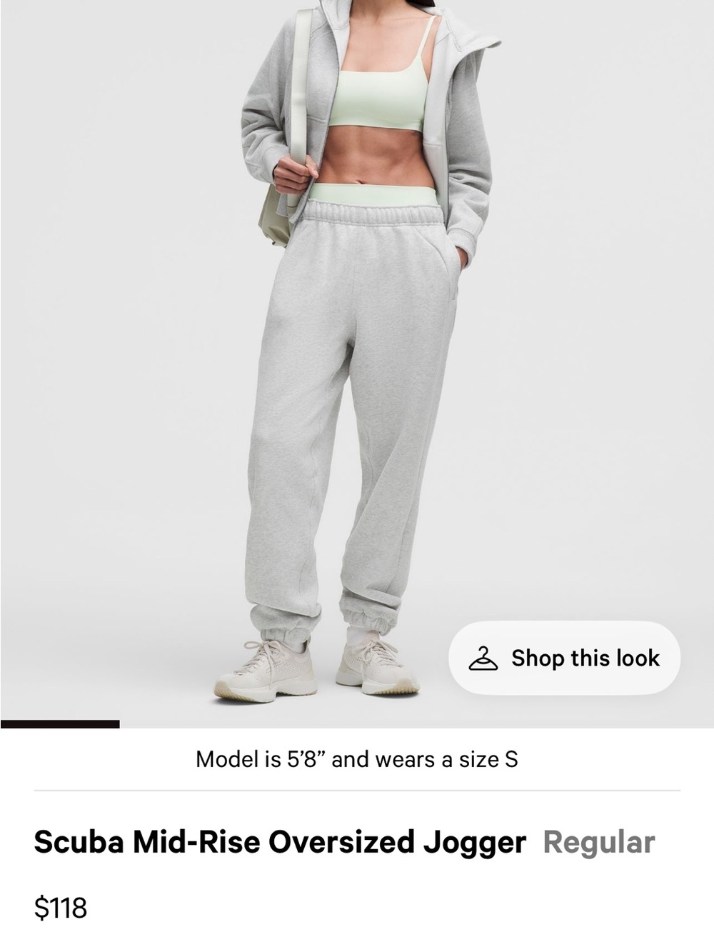 lululemon Scuba Mid-Rise Oversized Jogger - Light Gray